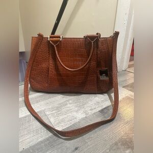 Etienne Aigner Embossed Crocodile Leather Purse